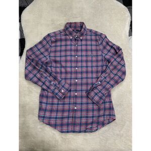 Vineyard Vines Slim Fit Tucker Shirt Button Down Blue‎ Pink Small Plaid Top